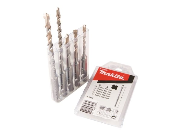 Makita V-PLUS Drill Set #2 - Borsett - for betong - 5 deler - 5 mm, 6 mm, 8 mm - SDS-plus - lengde: 160 mm, 110 mm