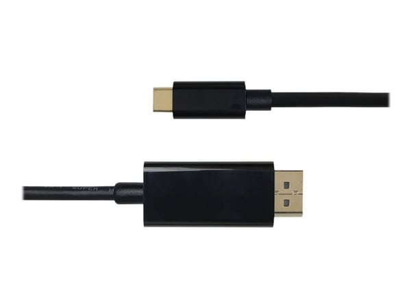 DELTACO - Adapterkabel - USB-C (hann) til DisplayPort (hann) - DisplayPort 1.2 - 1 m - 4 K 60 Hz (4096 x 2160) støtte - svart