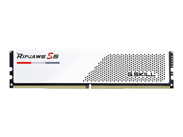 G.Skill Ripjaws S5 - DDR5 - sett - 32 GB: 2 x 16 GB - DIMM 288-pin - 6000 MHz / PC5-48000 - CL30 - 1.35 V - ikke-bufret - ikke-ECC - matt hvit