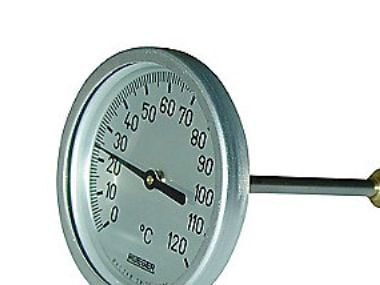 BS SPECIALSLANGER Rüger termometer typ TCH 0-120° Ø80 50 mm givare klass 1 givarkåpa i rostfritt AISI 304 bakåtvänd givare (exkl. givarficka)