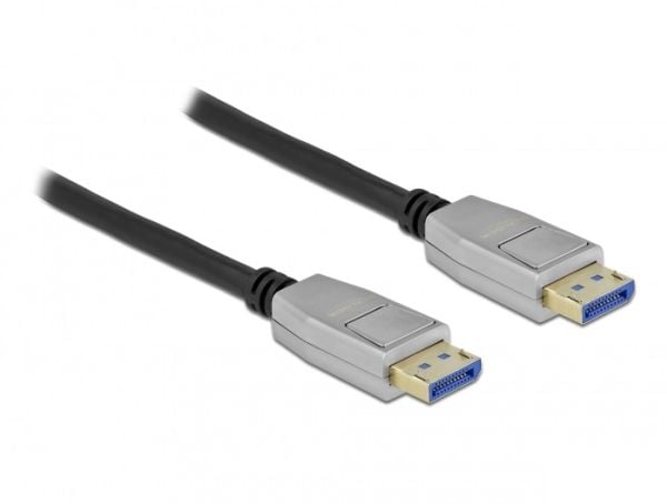 Delock - DisplayPort-kabel - DisplayPort (hann) låst til DisplayPort (hann) låst - DisplayPort 2.0 - 5 m - 8 K 60 Hz (7680 x 4320) støtte - svart