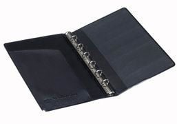Taskukansiot koko 4 163x11mm 8mm 6-rengasmekanismi musta