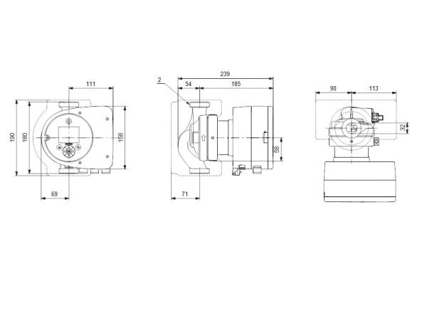 GRUNDFOS Cirkulationspumpe MAGNA3 32-100 180 byggelængde 180 mm 1x230V PN6/10 RG 2"