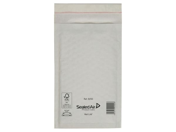 Boblekonvolut, Mail Lite, B/00, 120 x 210 mm, pakke a 100 stk