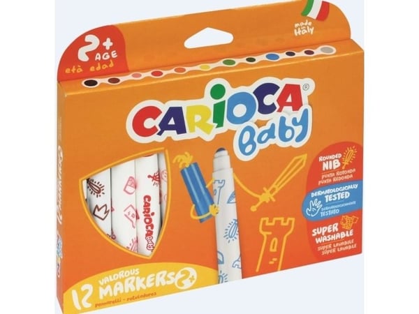 Carioca tusjer Maxi Baby, 12 farger (134326)