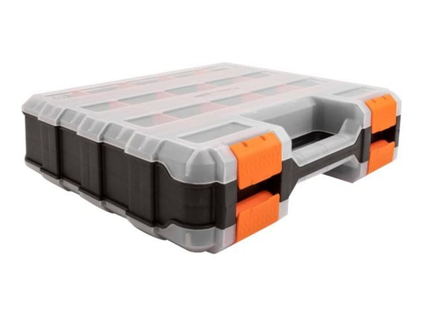 Delock - Toolbox - 2 x 17 compartments - plast - svart, orange