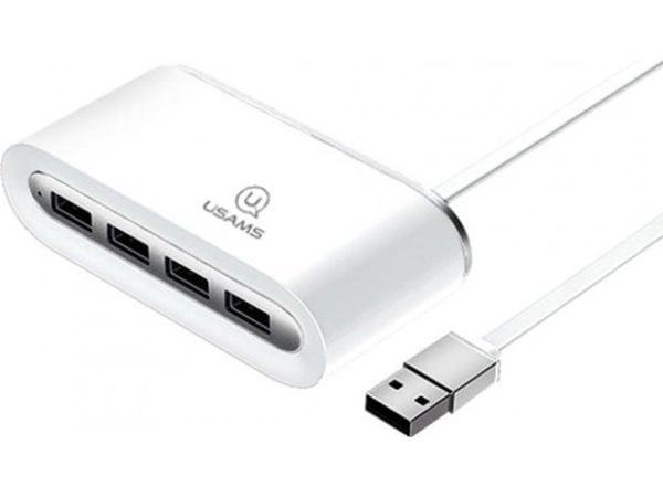 USAMS Adapter HUB 4xUSB 2.0 hvit / hvit SJ238FX01 (US-SJ238)