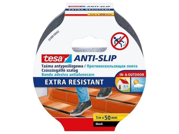 Tesa sklisikker dobbeltsidig teip svart 5 m x 50 mm (18357960)