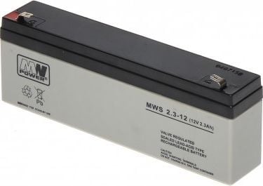 MW Power MWS 2,3-12 UPS-batteri Forseglet blysyre (VRLA) 12 V 2,3 Ah (12V/2,3AH-MWS)