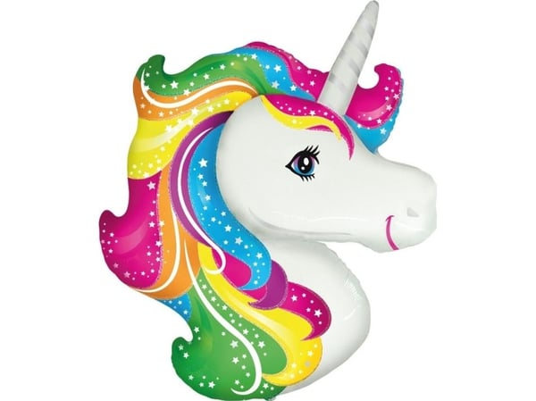 GoDan Folieballong 24 tommer FX - Unicorn (hode), pakket