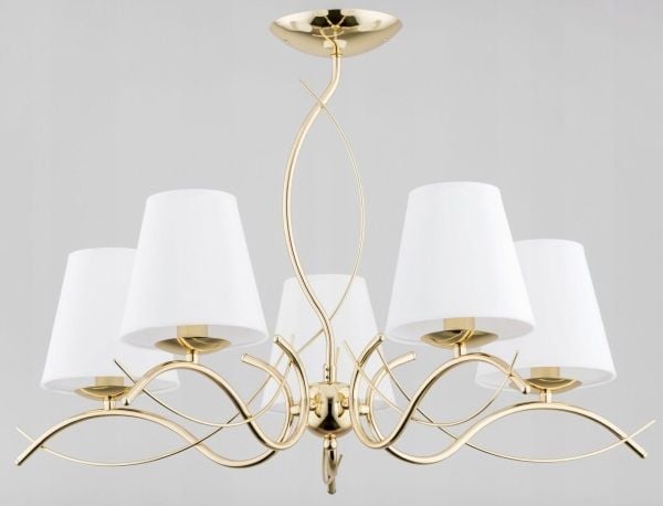 Hanging Lamp Alfa Monza 27615 Gold Pendant Lamp Chandelier With Led Lampshades
