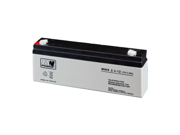 MW Power MWS 2,3-12 UPS-batteri Forseglet blysyre (VRLA) 12 V 2,3 Ah (12V/2,3AH-MWS)