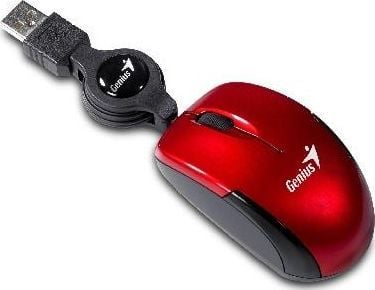 Genius Micro Traveler, Optinen, USB A-tyyppi, 1200 DPI, Punainen