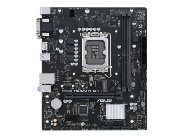 ASUS PRIME H610M-R D4 - Hovedkort - micro ATX - LGA1700-sokkel - H610 Chipset - USB 3.2 Gen 1 - Gigabit LAN - innbygd grafikk (CPU kreves) - HD-lyd...