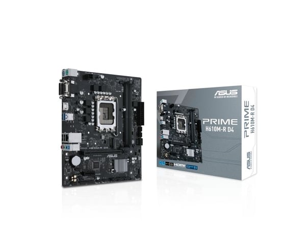 ASUS PRIME H610M-R D4 - Hovedkort - micro ATX - LGA1700-sokkel - H610 Chipset - USB 3.2 Gen 1 - Gigabit LAN - innbygd grafikk (CPU kreves) - HD-lyd...