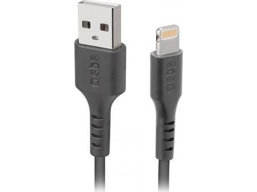 TECABLEUSBIP589K USB-A - Lightning SBS-kabel 1m med MFi-sertifisering - svart