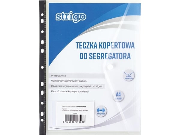 Strigo pärm/dokumentkuvert i PP A4 med perforering