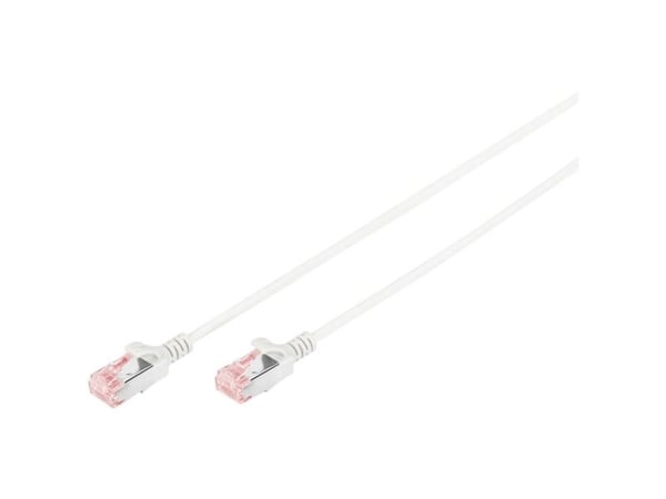 DIGITUS Slim - Patch-kabel - RJ-45 (hane) till RJ-45 (hane) - 2 m - U/FTP - CAT 6 - halogenfri, formpressad, hakfri - grå