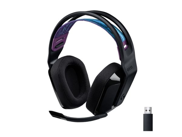 Logitech G535 LIGHTSPEED - Hodesett - Full størrelse - 2,4 GHz - Trådløs - USB - Svart