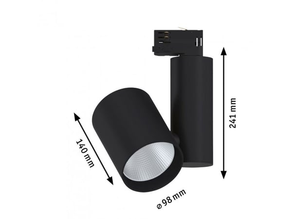 Paulmann 91348, Spotlight på skinne, Ikke-utskiftbare pærer, 1 ampuller, LED, 4000 K, Sort