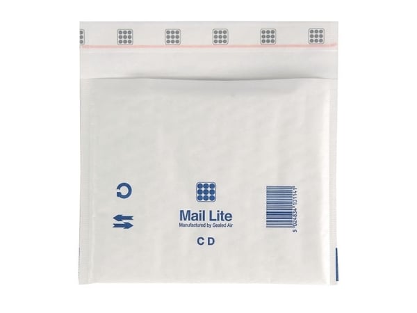 Mail Lite CD - Konvolutt - 160 x 180 mm - firkantet - åpen side - selvklebende - bobleplast - pakke av 100