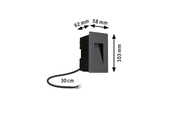 Paulmann 94382, Utendørs veggbelysning, Svart, Aluminium, IP44, Fasade, I