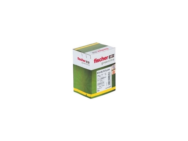Fischer 524845, Skrue- og veggpluggsett, Lettbetong, Murstein, Betong, Gipsblokk, Plast, Grønn, Sinkbelagt stål, Pozidriv