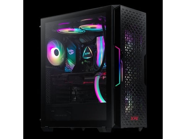 XPG Starker AIR - Mid tower - ATX - sidepanel med vindu (herdet glass) - ingen strømforsyning (ATX) - svart - USB/lyd