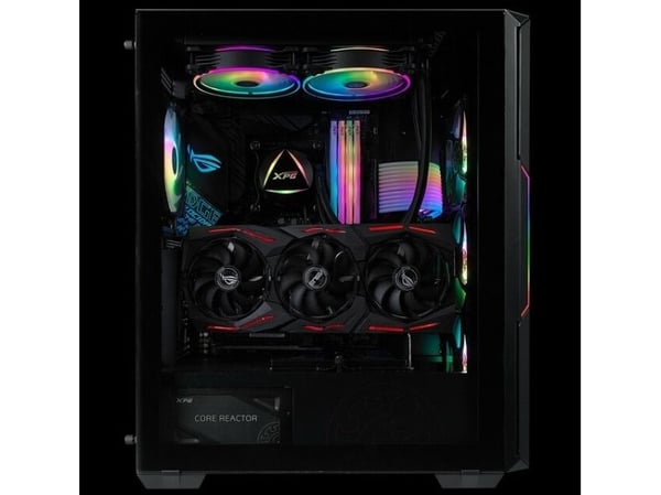 XPG Starker AIR - Mid tower - ATX - sidepanel med vindu (herdet glass) - ingen strømforsyning (ATX) - svart - USB/lyd
