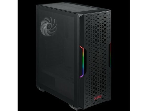 XPG Starker AIR - Mid tower - ATX - sidepanel med vindu (herdet glass) - ingen strømforsyning (ATX) - svart - USB/lyd