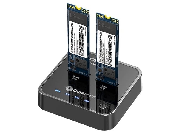 CoreParts MS-CLONER-NVME, SSD, M.2, Svart, Plast, 2 TB, 5 V