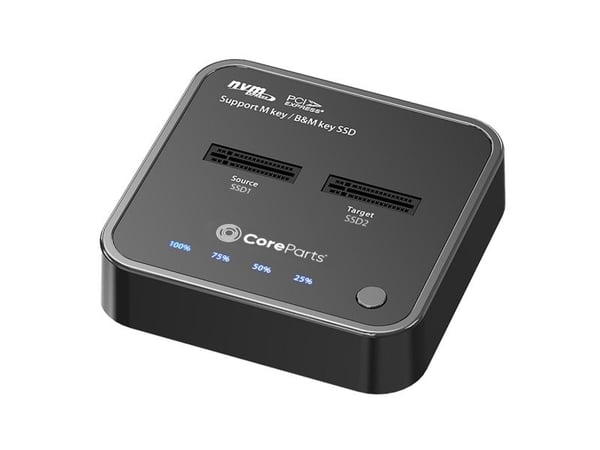 CoreParts MS-CLONER-NVME, SSD, M.2, USB 3.2 Gen 2 (3.1 Gen 2) Type-C, 10 Gbit/s, musta, muovi