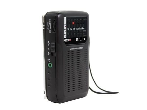 Aiwa RS-33, Bærbar, Analog, AM, FM, 3,5 mm, Sort, Rotasjon
