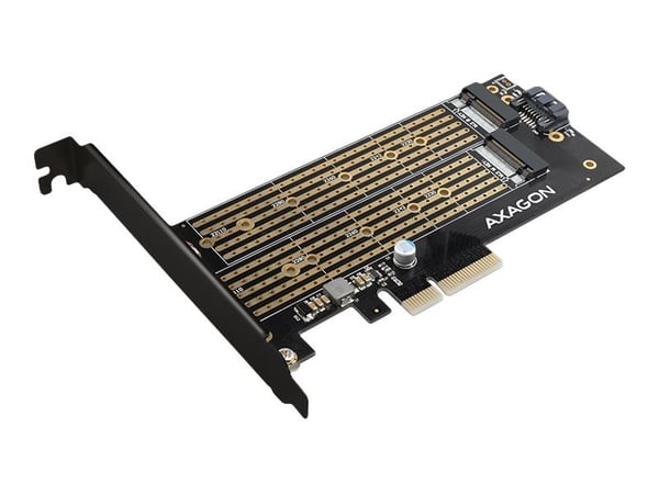 AXAGON PCEM2-D - Diskkontroller - M.2 - 2 Kanal - M.2 NVMe Card / SATA 6Gb/s - lav profil - PCIe 3.0 x4