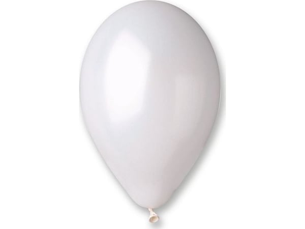 Gemar Metallic Pearl White Ballonger, GM90, 25 cm, 100 st.