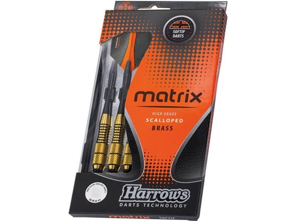 Harrows Darts Matrix, Myk tupp, Sort, Gull, Oransje, Messing, Voksen, 45 mm, 7,6 mm