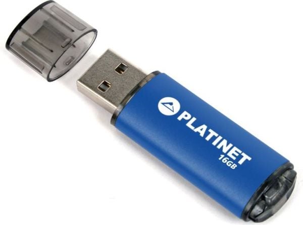 Platinet PMFE16BL, 16 GB, USB Type-A, 2.0, 22 MB/s, Med lokk, Blå