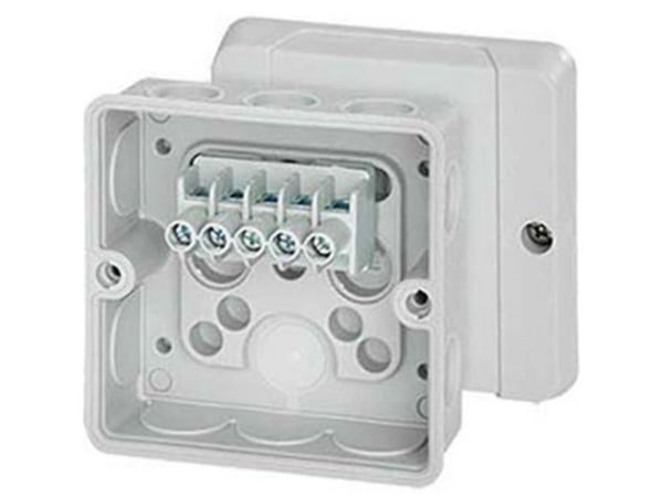 Liitäntärasia 5-napaisella liittimellä Cu enintään 2,5 mm2 IP55 kalvotiivisteillä harmaa DE 9325 Z 62000266