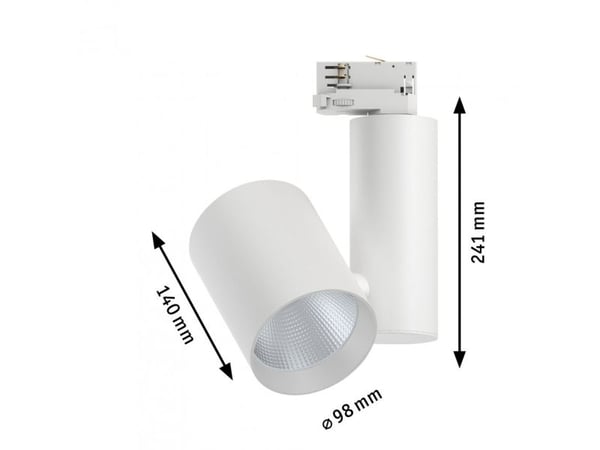 Paulmann 91350, Spotlight på skinne, Ikke-utskiftbare pærer, 1 ampuller, LED, 4000 K, Hvit