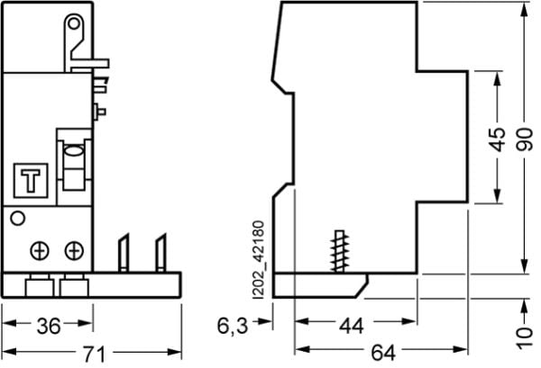 RC HPFI-block för 5SY 40A, 2P, 30 mA, typ A, 5SM2322-6