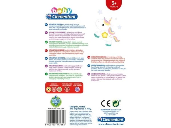 Baby Electronic Rattle Unicorn, Poika/tyttö, 3 kuukautta, Monivärinen