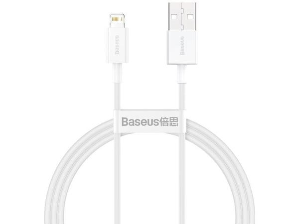 Baseus CALYS-A02, Hvit, USB A, Lightning, 1 m, Hankjønn, Hankjønn