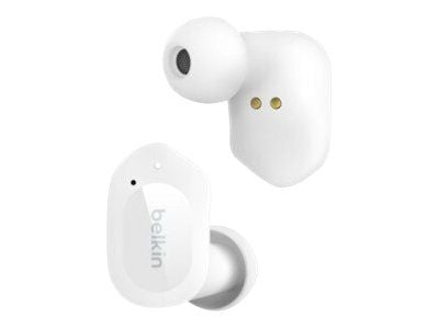 Belkin SoundForm Play - True wireless-hodetelefoner med mikrofon - i øret - Bluetooth - aktiv støydemping - skyfarge