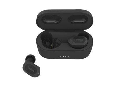 Belkin SoundForm Play - True wireless-hodetelefoner med mikrofon - i øret - Bluetooth - aktiv støydemping - midnatt