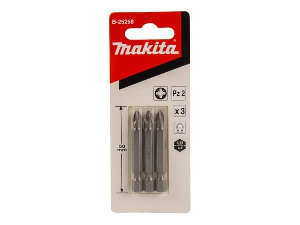 Makita - Spiss for skrutrekker - 3 deler - pozidriv - PZ2 - heksagonal - lengde: 50 mm - for Makita DHP482RTJ