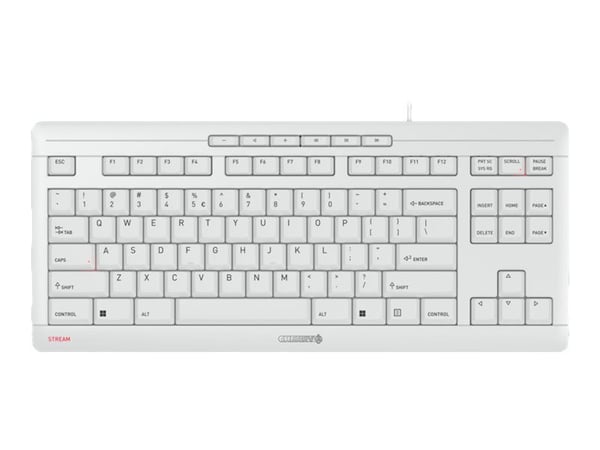 CHERRY STREAM KEYBOARD TKL - Tangentbord - USB - USA med eurosymbol - tangentbrytare: CHERRY SX - blekgrå