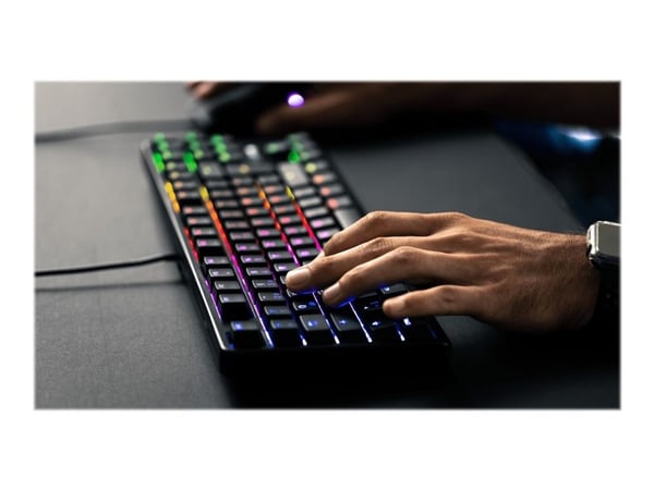 CHERRY G80-3000N RGB - Tastatur - bakgrunnsbelyst - USB - Fransk - tastsvitsj: CHERRY MX Silent Red - svart