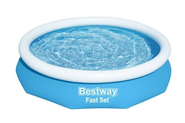 Bestway Fast Set 57456, Innrammet/oppblåsbart basseng, Barn og voksne, Blå, Hvit, 7,04 kg