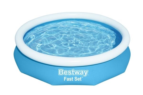 Bestway Fast Set 57456, Innrammet/oppblåsbart basseng, Barn og voksne, Blå, Hvit, 7,04 kg