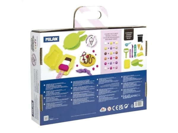 Milan 913306ICW, Modelleringsleire, Brun, Lilac, Oransje, Rosa, Hvit, Gult, Barn, 6 stykker, Plastpotte, 6 farger